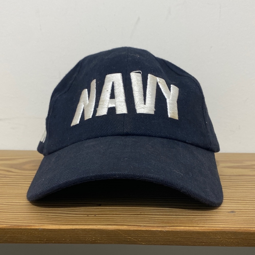 Navy Blue Cap with White Embroidery